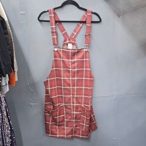 Plaid Overall Dress